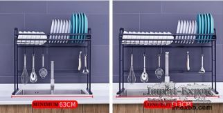 Baking paint stainless steel bowls and chopsticks storage rack above the si