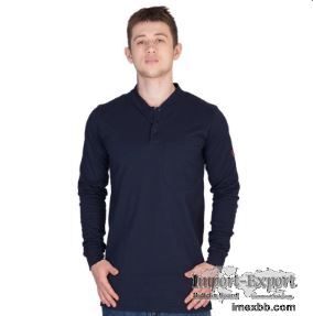 NFPA2112 Navy FR Shirt mining industry work henley t shirt fR men cloth