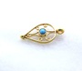 18k gold handmade charm • 7x14 mm pendant finding •