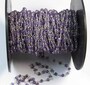 Amethyst Faceted Beads 3 MM Wire Wrapped Rosary Style Chain