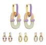 DIY Enamel Rainbow Earrings Oval 18k Copper Gold Plated Jewellery