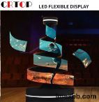 Ultra Thin P4mm Flexible LED Display Screen embedded Floor Standing