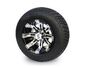 Golf Cart 10'' Wheel and 205/50-10 DOT Tire Combo - Machined/Glossy Black