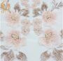 Pink Embroidery 3D Beaded Lace Fabric Handmade Water Soluble For Bridal Dre