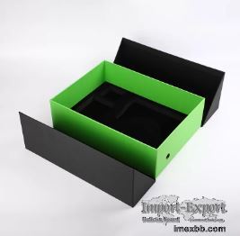 Double Door Luxury Gift Boxes Black Green Pu Leather Cardboard Customized C