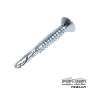 Phillips csk head self drilling screw with wings zinc plated