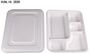 5 Compartments Biodegradable Food Trays Eco Disposable Tableware Bagasse Fo