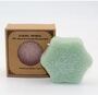 7g Hexagon Facial Konjac Cleansing Sponge With Bamboo Charcoal