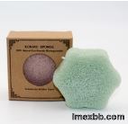 7g Hexagon Facial Konjac Cleansing Sponge With Bamboo Charcoal