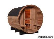 Traditional Canadian Red Cedar Solid Wood Barrel Sauna Rooms Outdoor Wet St