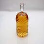 Embossed Logo Sculpture Luxury Spirits Bottle 850g 750ml Wine Glass Bottle