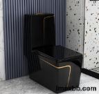 Glossy Glaze 1 Piece Luxury Commode Toilet Mix Pit Spacing 220mm