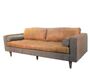 L224cm Three Seater Leather Couch Vintage Leather Sofas For Hotel Office