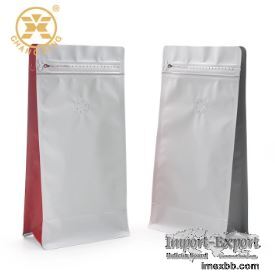 Flat Bottom VMPET Aluminum Coffee Bags 250g BOPP Zip Lock Pouch For Food