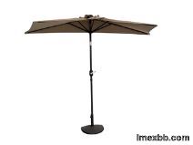 Half Side Balcony Umbrella Outdoor Stand Pole Wall Parasol DIA2.3M