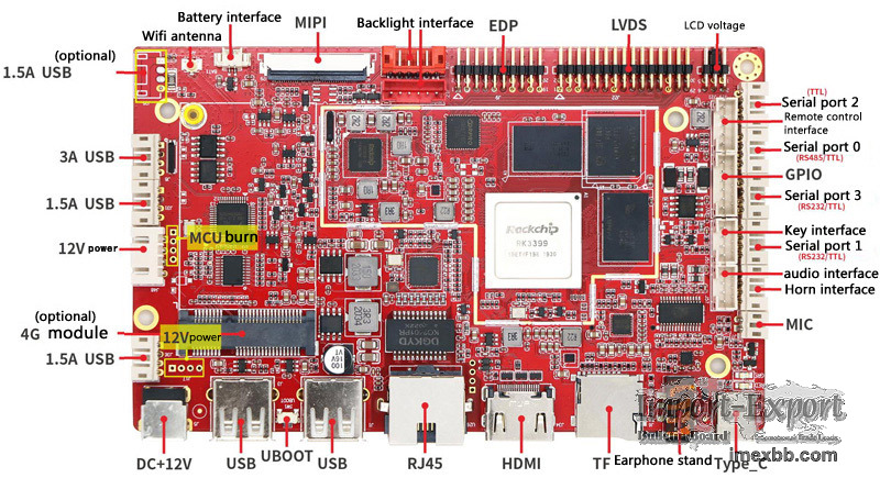 Arm Android RK3399 Industrial Mainboard Motherboard For Industrial Mini Pc