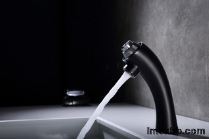 Contemporary Bathroom Basin Faucets 1/2" Hose Matte Black Finish