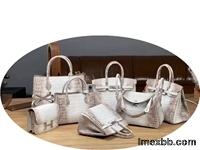 Gradient Himalayan Platinum Imported Nile Crocodile Leather Women's Handbag