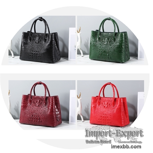 Crocodile Leather Large Bag Women's Bag Leather 2022 New Large-Capacity