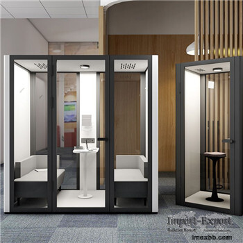 Soundproof Booths For Offices - M Size      4 Person Desk Pod      
