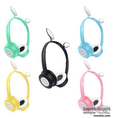 New LED Bluetooth Cat Ear Wireless Headsets Foldable Noise Cancellation Hea