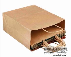 Eco Friendly Matte Plain Brown Takeaway Paper Bags For Bakery Packaging