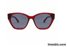 Red Color Transparent Cat Eye Acetate Frame Sunglasses For Women Uv400 Prot