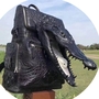 Thailand Crocodile Leather Men's Backpack Large Capacity Business Casual 