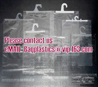 HANGER HOOK BAGS,GARMENT BOTTON CLOSURE BAGS, EVA FROST DRAWSTRING BAGS, VI