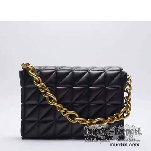 New women's bag 2022 black all-match retro chain quilted shoulder bag