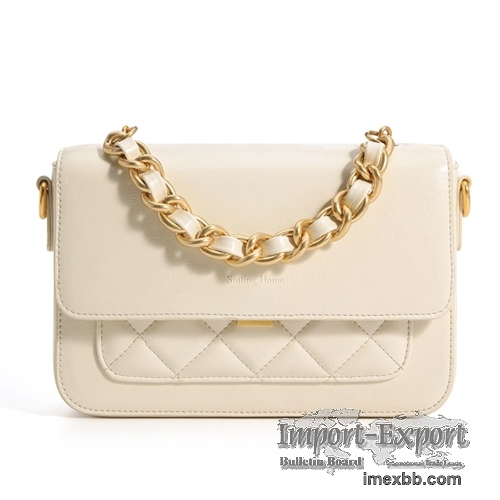 Leather hand-held chain small square bag women's summer high-end shoulder