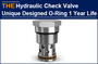 AAK Hydraulic check valve, O-ring that does not fall out of groove and wear