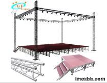 Movable Aluminum Stage Truss Outdoor Aluminum Leg Wooden Stage Platform