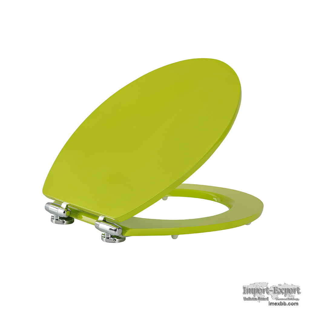 Chartreuse Color MDF Toilet Seat with Chrome