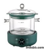 Wholy High Borosilicate Glasswares Cookware With Removable Steamer Pot