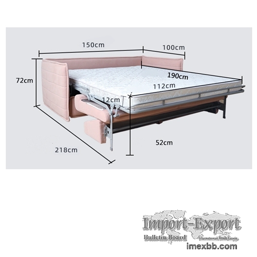 Multifunctional Apartment Sofa Bed Fabric Three-Person Living Room Sofa Art