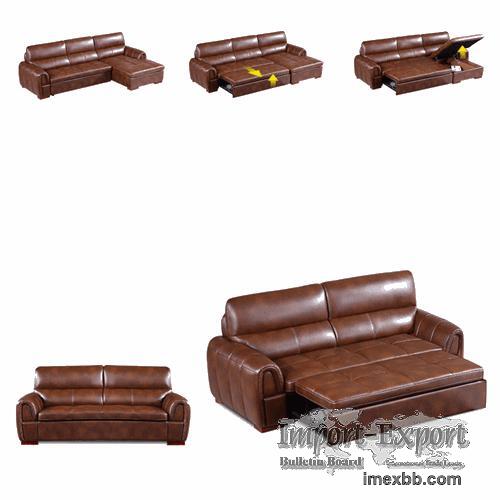 Folding Sofa Bed Modern Minimalist Functional Corner Combination Leather 