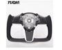 Racing Perforated Leather Tesla Carbon Fiber Steering Wheel Model 3 Y X S