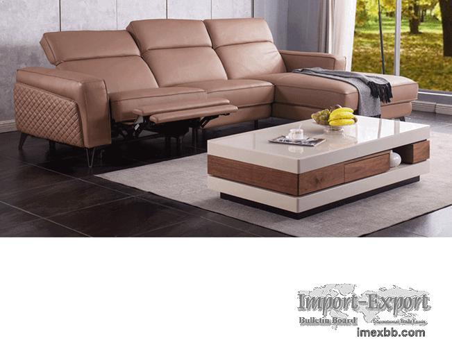 Italian Leather Sofa Space Capsule Electric Function Living Room Modern 