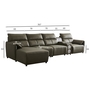 First Layer Cowhide Three-Seat Functional Dark Green Sofa Living Room 