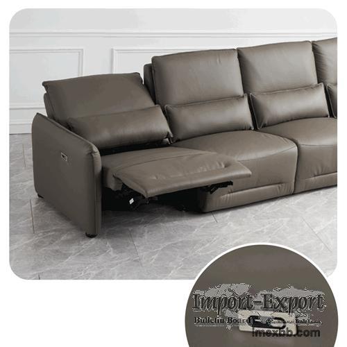 Italian-Style Modern Minimalist First Layer Cowhide Leather Straight Sofa