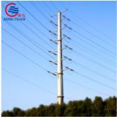 110kv GR8.8 Steel Utility Pole , Hexadecagon Galvanized Electric Pole