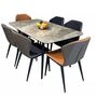 L130xd80xh75cm Rectangular Dining Room Table Chairs Set Marble Dining Room 
