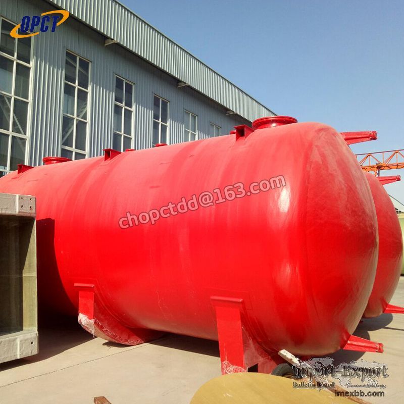 FRP GRP horizontal type chemical storage tank