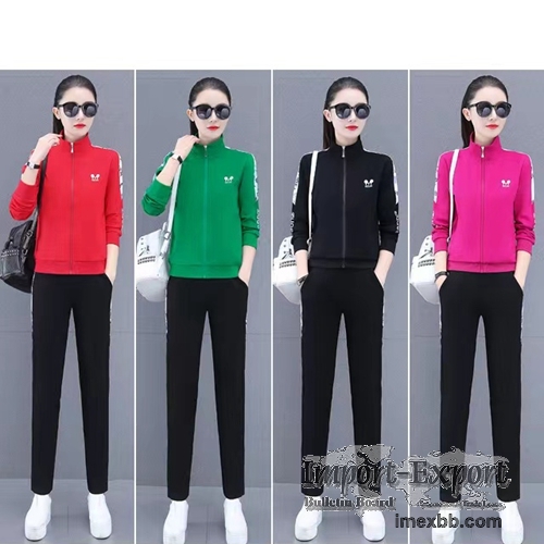 Sports Suit Women's Spring And Autumn Women's Casual Suit Stand-Up Collar 
