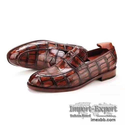 Imported Crocodile Leather Business Shoes Men's Leather Craft Youth Formal 