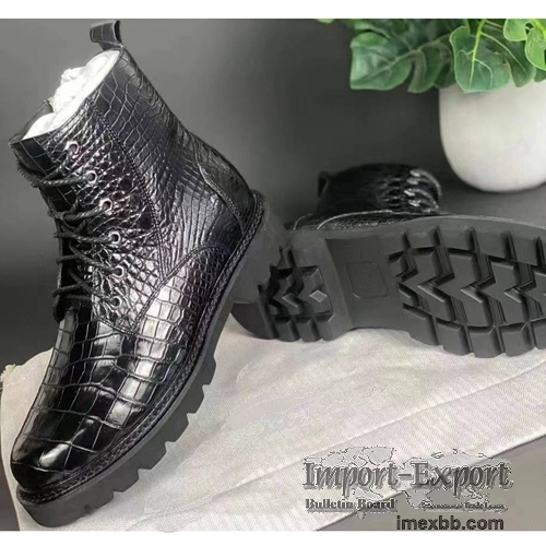 Thailand Crocodile Leather Men's Boots High-End Fashion Casual Martin Boots