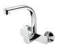 360° Moveable Brass Kitchen Mixer Faucet Two Hole Wall Mounted