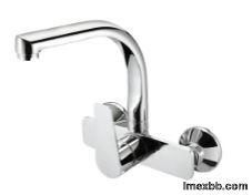 360° Moveable Brass Kitchen Mixer Faucet Two Hole Wall Mounted