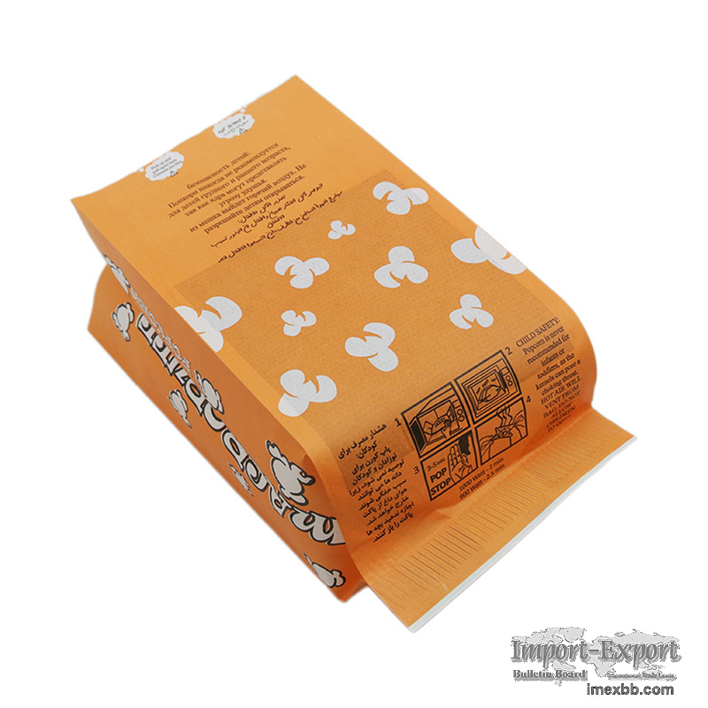 White waterproof Greaseproof Microwave Paper Popcorn Bag
